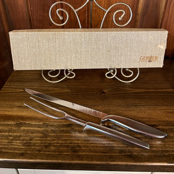 Gerber Kitchen Vintage Gerber Queens Arms Carving Set Thanksgiving